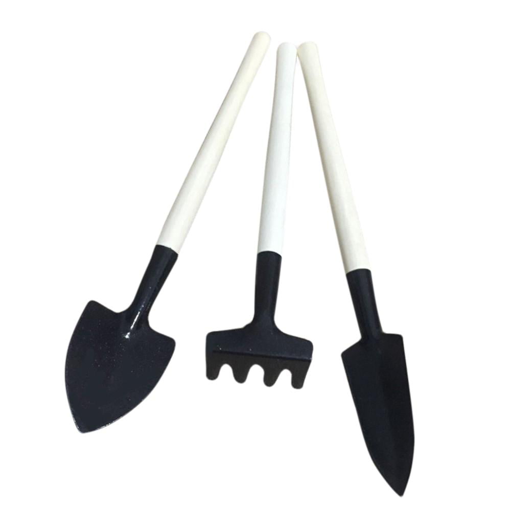 Shovel Spade Rake 3Pcs Plastic Stainless Steel Handle Home Plants Garden Tools 