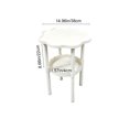 thumbnail image 3 of 2-Tier Small End Table Petal Edge Nightstand Portable Flower Shaped Side Table For Living Room White, 3 of 8