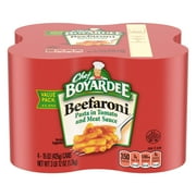 Chef Boyardee Beefaroni Beef Macaroni, Microwave Pasta, 4 Pack, 15 oz
