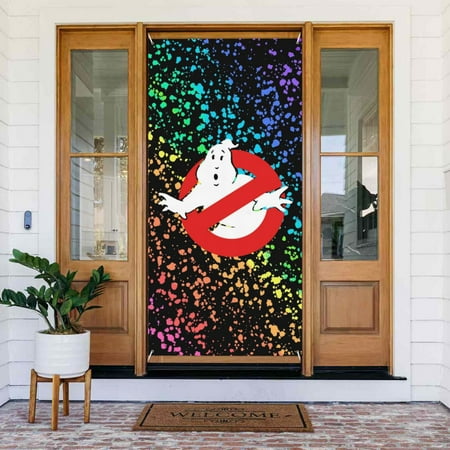 Stay-Puft-Ghostbusters Door Cover Decorated Banner Tapestry Home Decoration Holiday Party Supplies Door Banner Porch Sign Banner 72.8 x 35.4 Inch