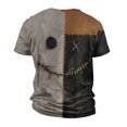 thumbnail image 4 of Men's Halloween Patchwork Skull Graphic T-Shirt Crew Neck Short Sleeve Casual Streetwear Top, 4 of 6