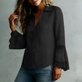 thumbnail image 4 of BUIGTTKLOP Womens Blouse Dressy Casual V Neck Long Sleeve Shirts Lace Crochet Boho Casual Tops for Office Work Daily Wear, 4 of 6
