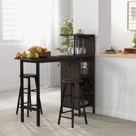 Recaceik Modern Bar Table and Stools for 2, Kitchen Counter Height ...