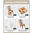 thumbnail image 4 of Burnt Orange Grey Chair Seat Covers for Dining Room Stretch Chair Seat Covers Set of 4, Abstract Modern Oil Painted Geometric Chair Seat Protector Cushion Slipcovers for Kitchen Restaurant Office, 4 of 6