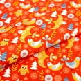 thumbnail image 2 of Singer Fabrics, 100% Cotton, Craft Quilting, 44" x 8 yards cut, Modern Scandinavian Christmas Animals Red, Precut Fabric, 2 of 6