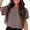 light brown, variant on Women's Short Sleeve Crew Neck Crop T‑Shirt Casual Loose Fit Basic Tee