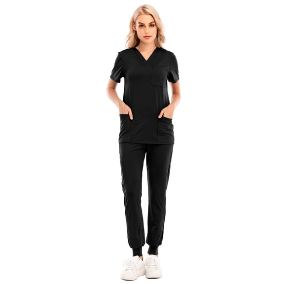 TAIAOJING Women's Scrubs Set With Pockets 2 Piece Outfit Casual Suit Set