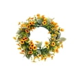 thumbnail image 2 of Spring Artificial Imitation Real And Fake Flower Rings Eucalyptus Leaves Daisys Decorative Flowers Home Door Hanging Green Leafy Grass Rings, 35 Cm Durable Weather Resistant Indoor Outdoor Use, 2 of 6