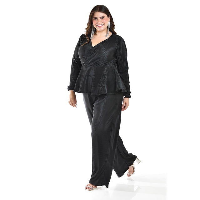 Set elegante de 2 piezas Roman Fashion /Tallas Extras, 4348 (Negro) negro 36