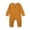 Yellow, variant on Baby Jumpsuit, Solid Color Long Sleeve Round Neck Romper, Button Down Casual Comfortable One-Piece Yellow 12-18 Months