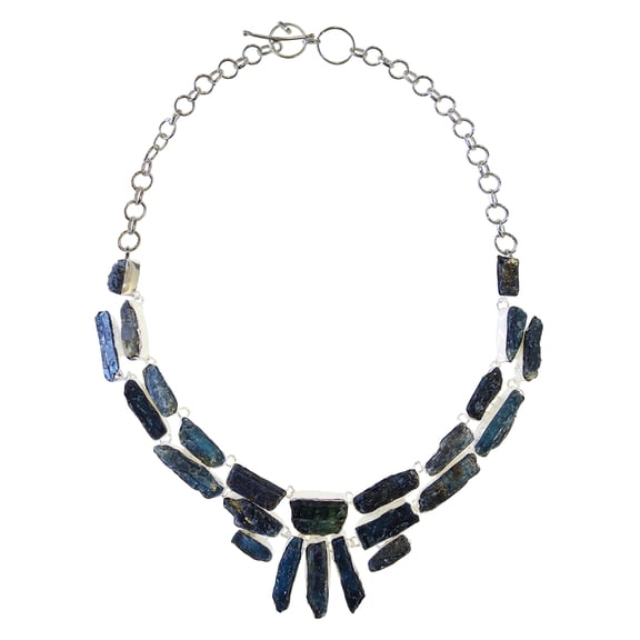 Tibetan Silver 18" Women's 925 Silver Plated Kyanite Gemstone Fashion Jewelry Anniversary Birthday Gifts for Mom