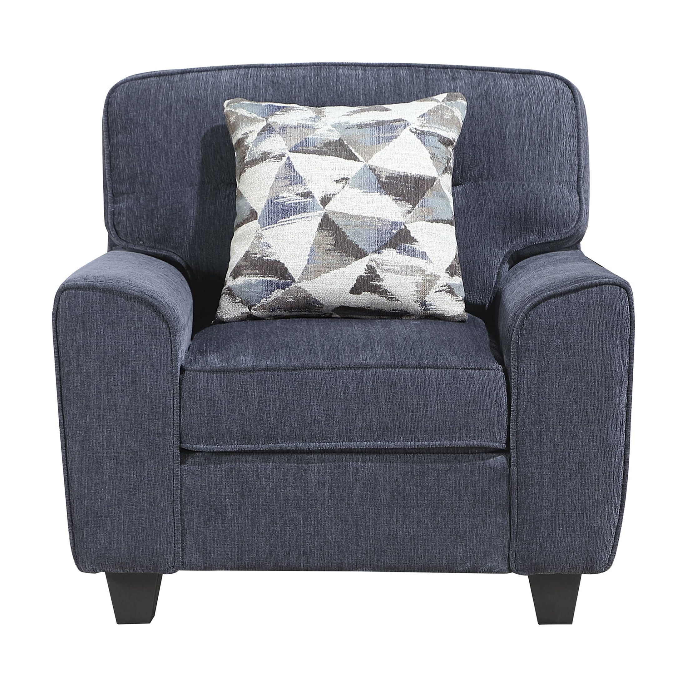OakvillePark Vintora Chenille Armchair with Pillow, Blue