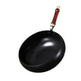 thumbnail image 3 of Fiocias 9.45" Wok Pan Multifunctional Manual Forging Iron Pan for Camping Home and Hotel without lid, 3 of 9