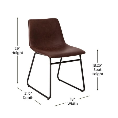 Flash Furniture - Butler 18" High Dining Chair - Dark Brown LeatherSoft/Black Frame
