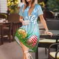 thumbnail image 3 of Goofa Happy Easter Pattern Women Summer Short Sleeve Midi Dress with Pockets Casual Aline Flowy Tshirt Dress Vocation Beach Sundress, 3 of 6