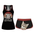 thumbnail image 4 of Womens Printing Sleeveless Shirts Vest Set Drawstring Shorts Set, 4 of 9
