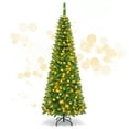 thumbnail image 1 of Gymax 6.5ft Pre-Lit Pencil Christmas Tree Traditional Indoor Decoration, 1 of 10