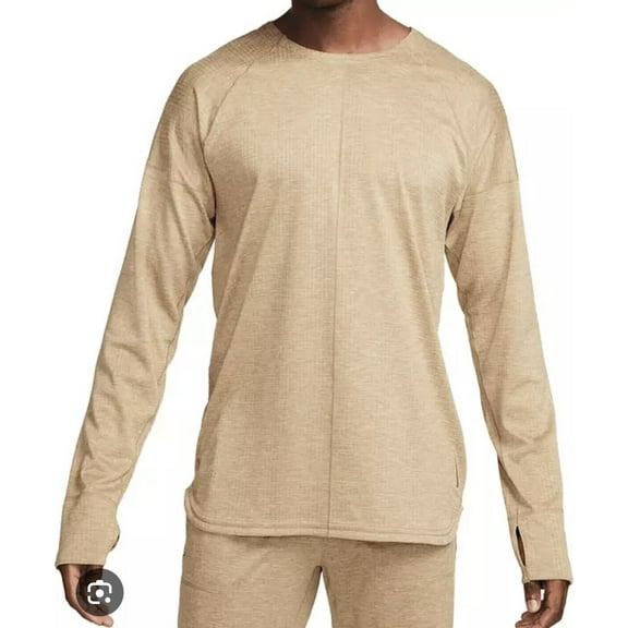 Nike Yoga Men's Dri-FIT Crew Top, Color Khaki