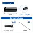 thumbnail image 2 of Muzata 40 fundas protectoras de acero inoxidable T316 de 1/8 de color negro, kit de barandilla de cable, funda protectora de hardware para postes de madera de cuerda de alambre de 1/8" CR13, 2 of 5
