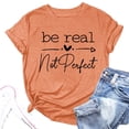 thumbnail image 4 of WEIYLL T-Shirts Femmes Manches Courtes Imprimé de Lettres Hauts Orange Tailles m, 4 of 4