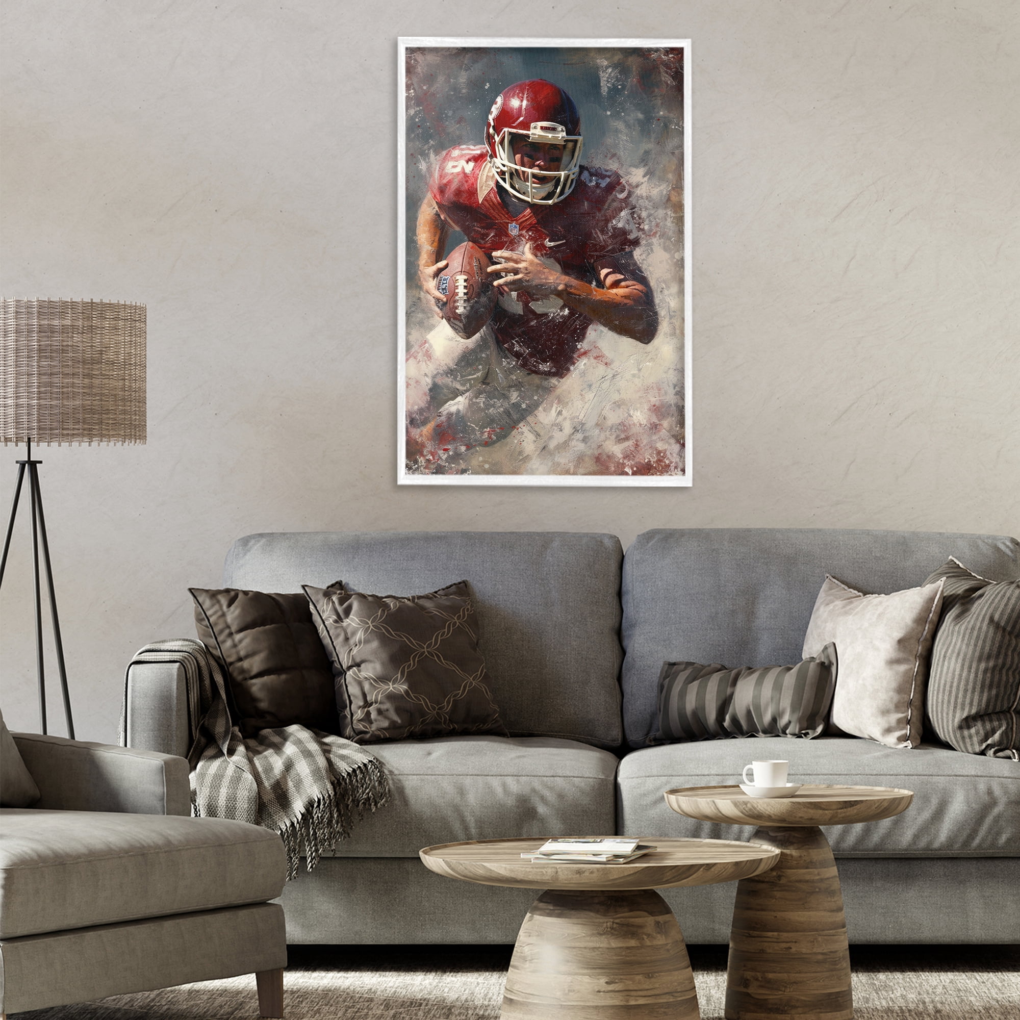 Stupell Industries Eye On The End Zone White Framed Giclee Art, design by Ray Powers