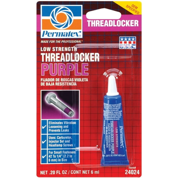 Permatex 24024 Low Strength Threadlocker Purple, 6 ml Tube
