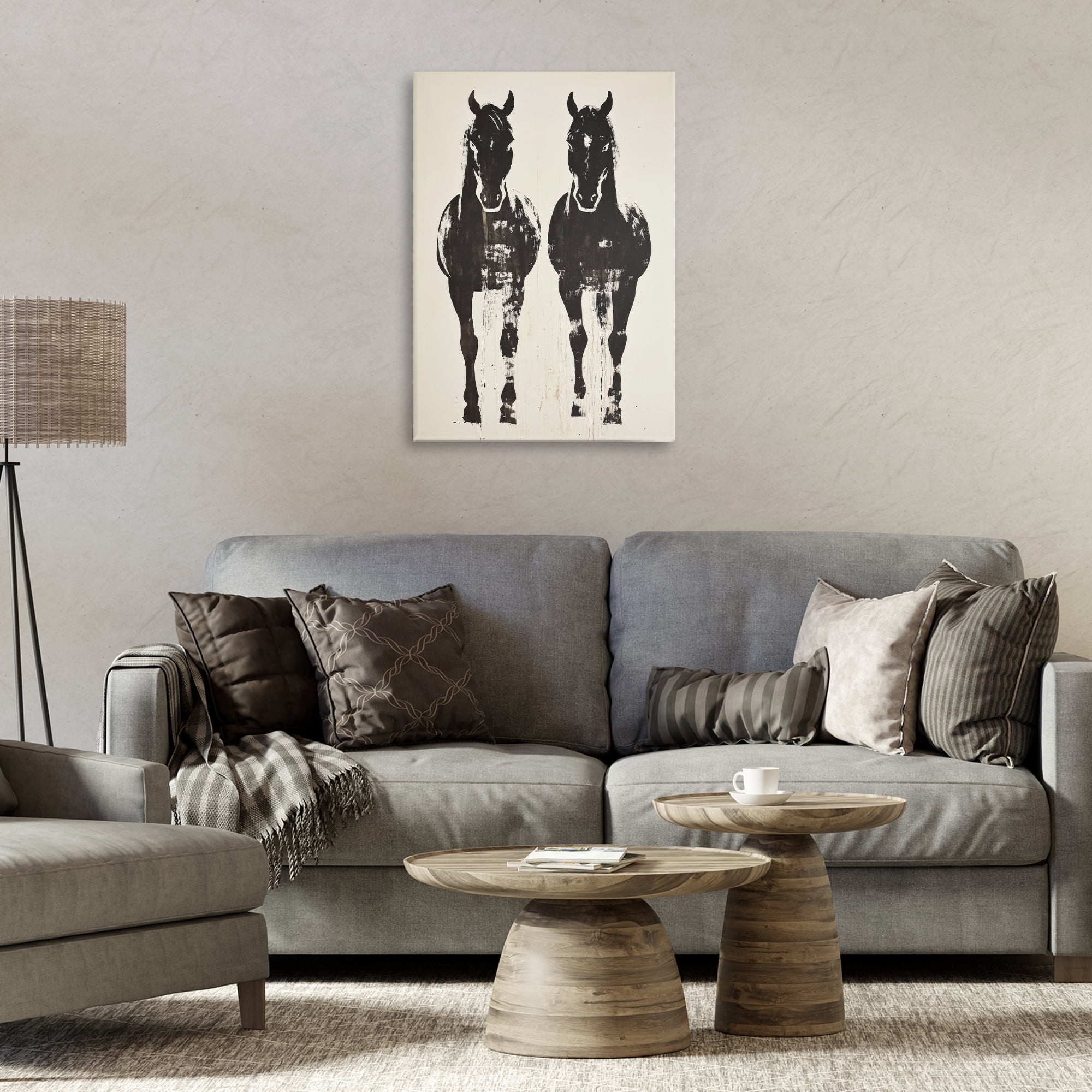 Stupell Industries Silhouetted Horse Couple Canvas Wall Art, design by Petal Prints Design