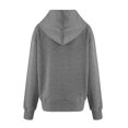 thumbnail image 4 of Fgnfyis Women Solid Color Zip Up Hooded Sweatshirt Casual Style with Side Zip Detail and Front Pockets Grey M, 4 of 4
