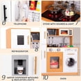 thumbnail image 3 of LAZY BUDDY Pretend Play Kitchen Set, Wooden Kids Kitchen Playset Interactive Cooking Toy for Children Age 3-8, 3 of 10
