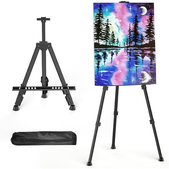 Easels for Painting Canvas, 66" Art Easel for Drawing, Portable Painting Easel Stand, Metal Table Top Easel