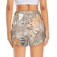 thumbnail image 4 of Uemuo World Map With Animals Pattern Women's Athletic Shorts High Waisted Running Shorts with Liner Pockets Gym Elastic Workout Shorts-X-Large, 4 of 9