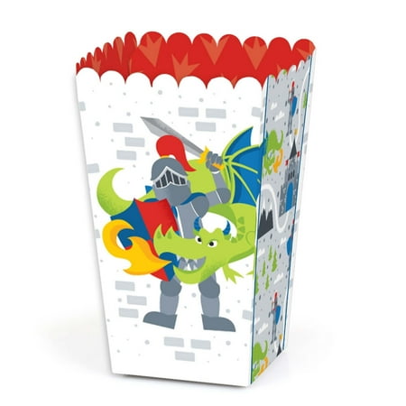

Big Dot of Happiness Calling All Knights and Dragons - Medieval Party or Birthday Party Favor Popcorn Treat Boxes - Set of 12