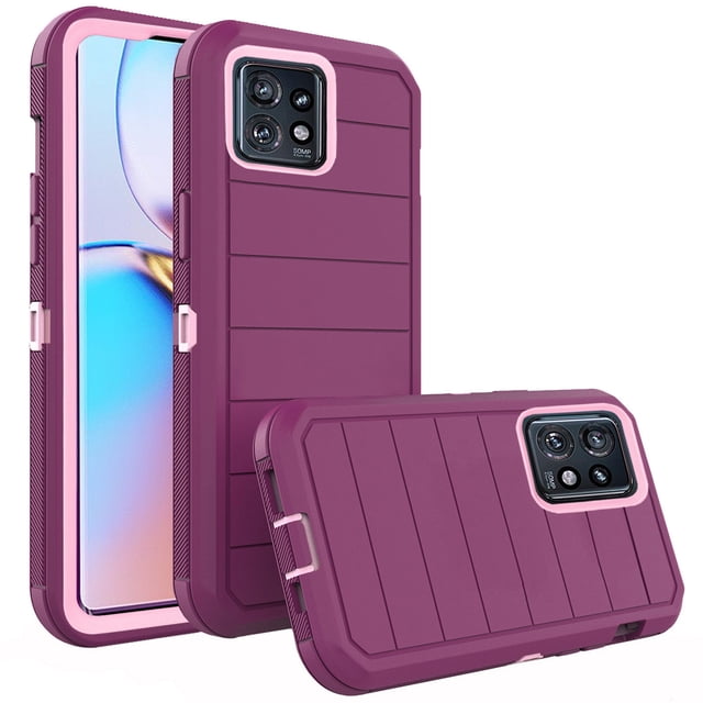 Asuwish Compatible with Motorola Edge+ Plus 2023/Edge 40 Pro 5G/Moto X40 Phone Case Hybrid Rugged Shockproof Hard Protective Drop Proof Full Body Heavy Duty Mobile Cell Cover for X + Women Men Purple