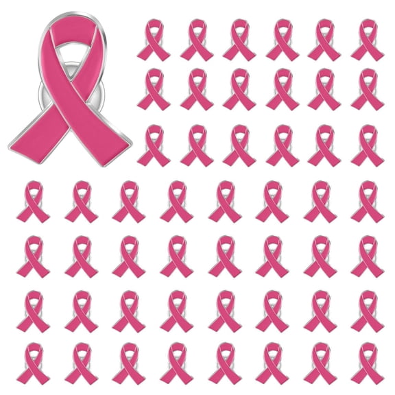 Breast Cancer Awareness Enamel Lapel Pin Heart Shaped Silk Ribbon Prevention and Awareness Ribbon Mental Health Awareness Lapel Pins_Hope Pin for Charity_Fundraiser For Clothing Bags & More(Hot Pink)