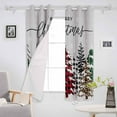 thumbnail image 3 of Hokiten Grey Christmas Tree Blackout Curtains | Light Blocking Print Window Curtains, Winter Xmas Tree Snowflake Thermal Insulated Window Drapes for Living Room Kitchen Cafe (2 Panels, 55"W x 39"L), 3 of 7