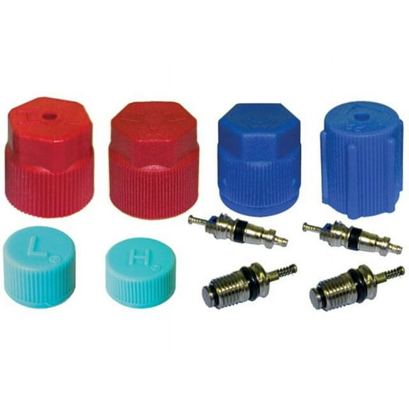 A/C System Valve Core and Cap Kit - Compatible with 1994 - 1998 Toyota T100 1995 1996 1997