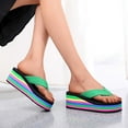 thumbnail image 6 of Women's Comfortable Platform Flip Flops Wedge Rainbow Sole Outdoor Non Slip Casual Sandals, 6 of 9