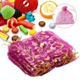 thumbnail image 2 of 100 bolsas de malla moradas para joyas y dulces con cordones para regalos de boda, 2 of 7