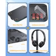 Charging Dock for Switch 2/1, Switch Cooling Fan for Nintendo Switch 2/1/OLED, Storage Stand for JoyCon 2/1 with 12 Card Slots, Controller/Headset Holder, 9 RGB Modes