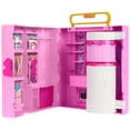 thumbnail image 5 of Barbie Closet with Spin & Style Feature, Vanity, Ottoman, 4 Fashions, 20+ Pieces, Portable Storage, 5 of 6