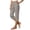 Gray, variant on Capri Pants for Women Cotton Linen Casual Straight Leg Capris Elastic Waist Summer Beach Long Shorts