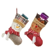 TELOLY Stockings,Holiday Surprise and Joy Christmas Stocking,Family Holiday Decoration Christmas Decoration,Snowman&Elk