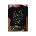thumbnail image 1 of Women's Pure Cotton Casual Short Sleeve T-Shirt with "it's Never Luck it's always God" Camouflage Print - Round Neck Machine Washable Top for Spring/Summer, Valentine's Day & New Year Holiday Gif, 1 of 6
