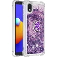 thumbnail image 3 of case for Samsung Galaxy A01 Core Case with Creativity Clear Quicksand Glitter Flowing Liquid Floating Soft TPU Case w/Stand Bling Diamond Sparkle Phone Cover for Samsung Galaxy A01 Core  Purple, 3 of 7