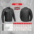 thumbnail image 3 of First Mfg Co - Cinder - Men's Motorcycle Biker Riding Black Black Leather Jacket - 2X Large, 3 of 5