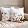 thumbnail image 2 of Fall Bird Flower Outdoor Waterproof Pillow Covers, Thanksgiving Autumn Leaves Daisy Decorative Square Throw Pillowcase Sofa Cushion Sham for Patio/Couch/Chair, 18"x18" 2 Pack, 2 of 8
