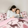 thumbnail image 4 of Manfei Girly Pink Tree Twin Bedding Sets 7-Piece, Christmas Deer Snowflake Bedding Comforter Set, Teen Boy Girl Kid Reversible Sheet Sets, Lightweight Room Decor, 4 of 7