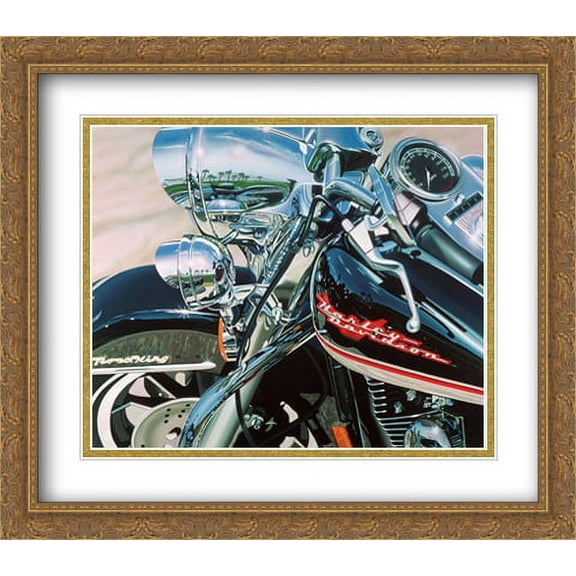 Road King 2x Matted 32x28 Large Gold Ornate Framed Art Print by Scott Jacobs