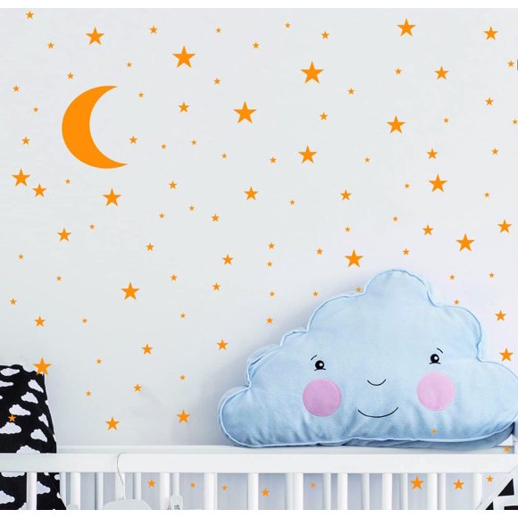 Adhesivo De Vinilo Para Pared Con Diseño De Luna Y Estrellas, Para Niños, Niñas, Decoración De Habitación De Bebé, Buenas Noches, Guardería, Decoración De Pared, Hogar, Casa, Dormitorio, Diseño Ymx16