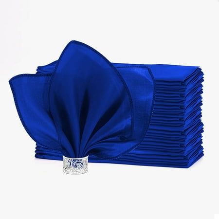 

Touiyu Napkins Cloth Set of 10 Washable Polyester Dinner Napkins Soft Table Napkins for Wedding Party Restaurant Dinner Parties Royal Blue 12x12 inch